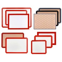 Kitchen custom heat resistant large silicon rubber pastry mats set reusable silicone baking mat